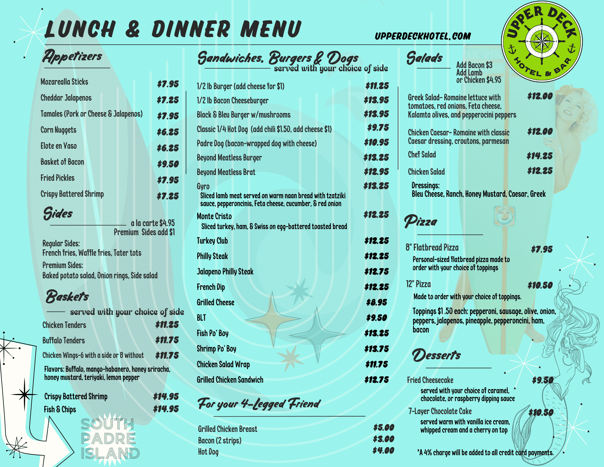 Upper_Deck_Hotel_and_Bar_South_Padre_Island_Texas_Bar - Upper Deck Hotel & Bar Lunch and Dinner menu upperdeck hotel and bar south padre island